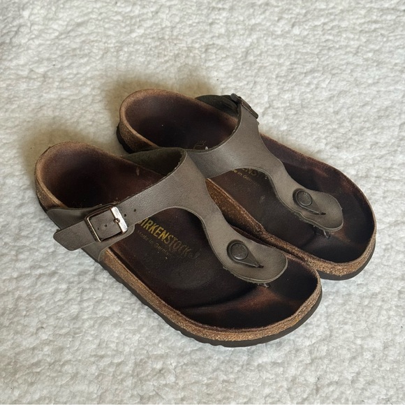 Birkenstock Gizeh Sandals Mocha Leather Cork Sandals Size 37 - 6-6.5 - Picture 1 of 6